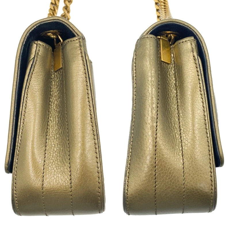 Borsa a tracolla Saint Laurent Vicky Ysl Monogram trapuntata con catena in pelle