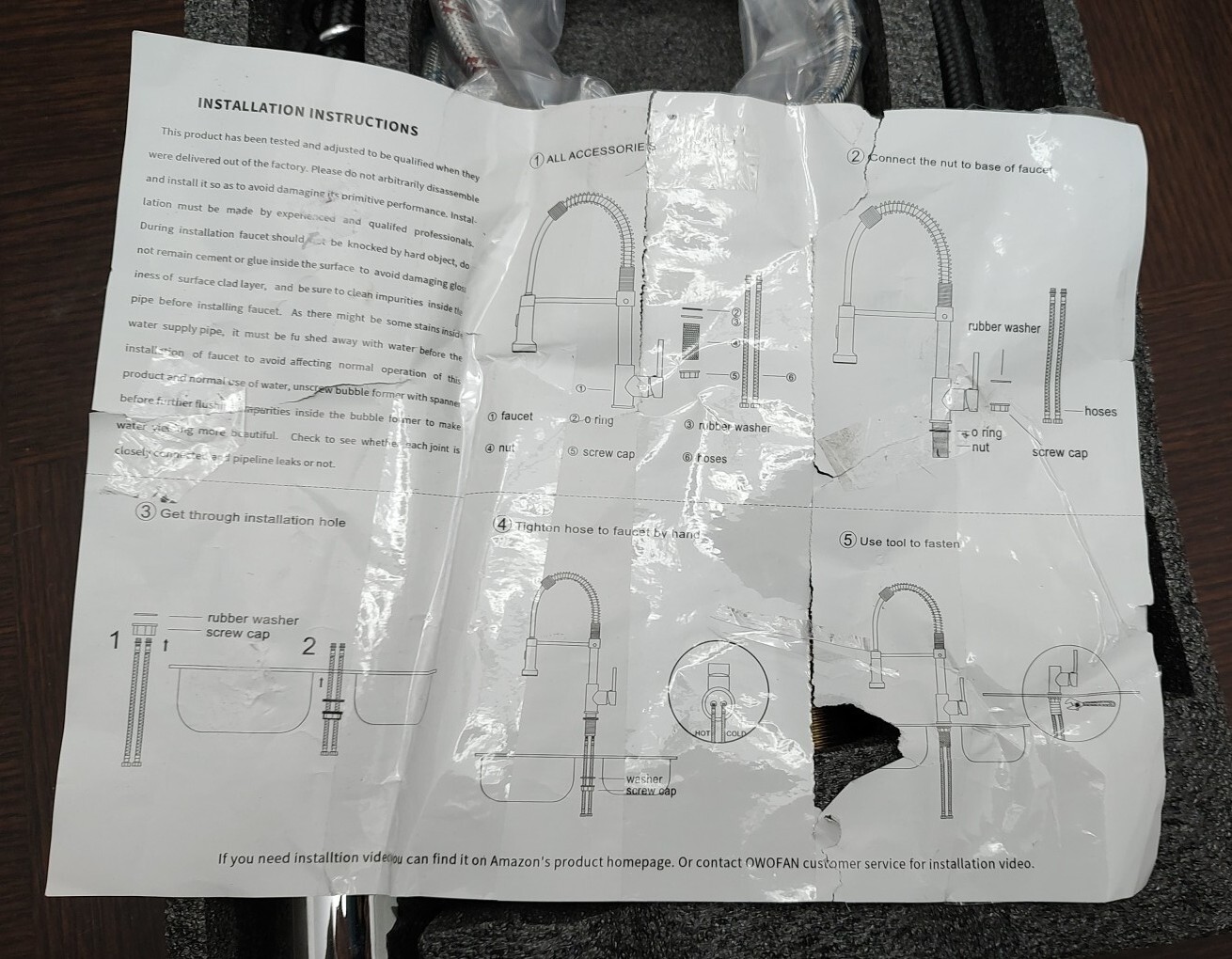OWOFAN Kitchen Faucet W/Parts & Instructions Elegant Contemporary eBay