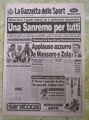 La Gazzetta Dello Sport N°70 Du 24 Mars 1994 - Allemagne-Italie - Vintage