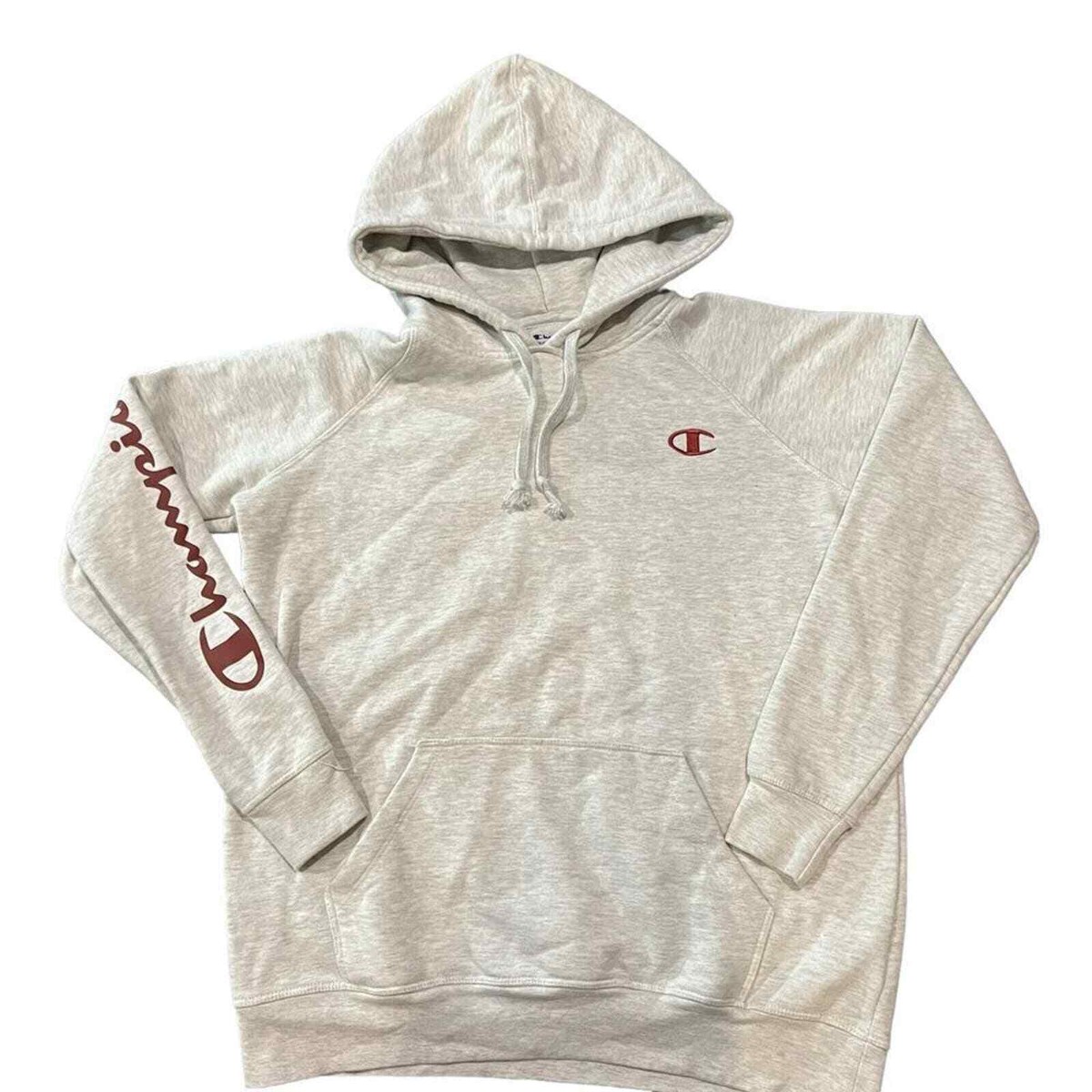 Grey Champion Small Logo Hoodie Women's Champion Hoodie Grey