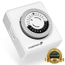 Indoor 24Hour Daily Mechanical Dual Outlet Light Timer Hydroponics Plug In ETL