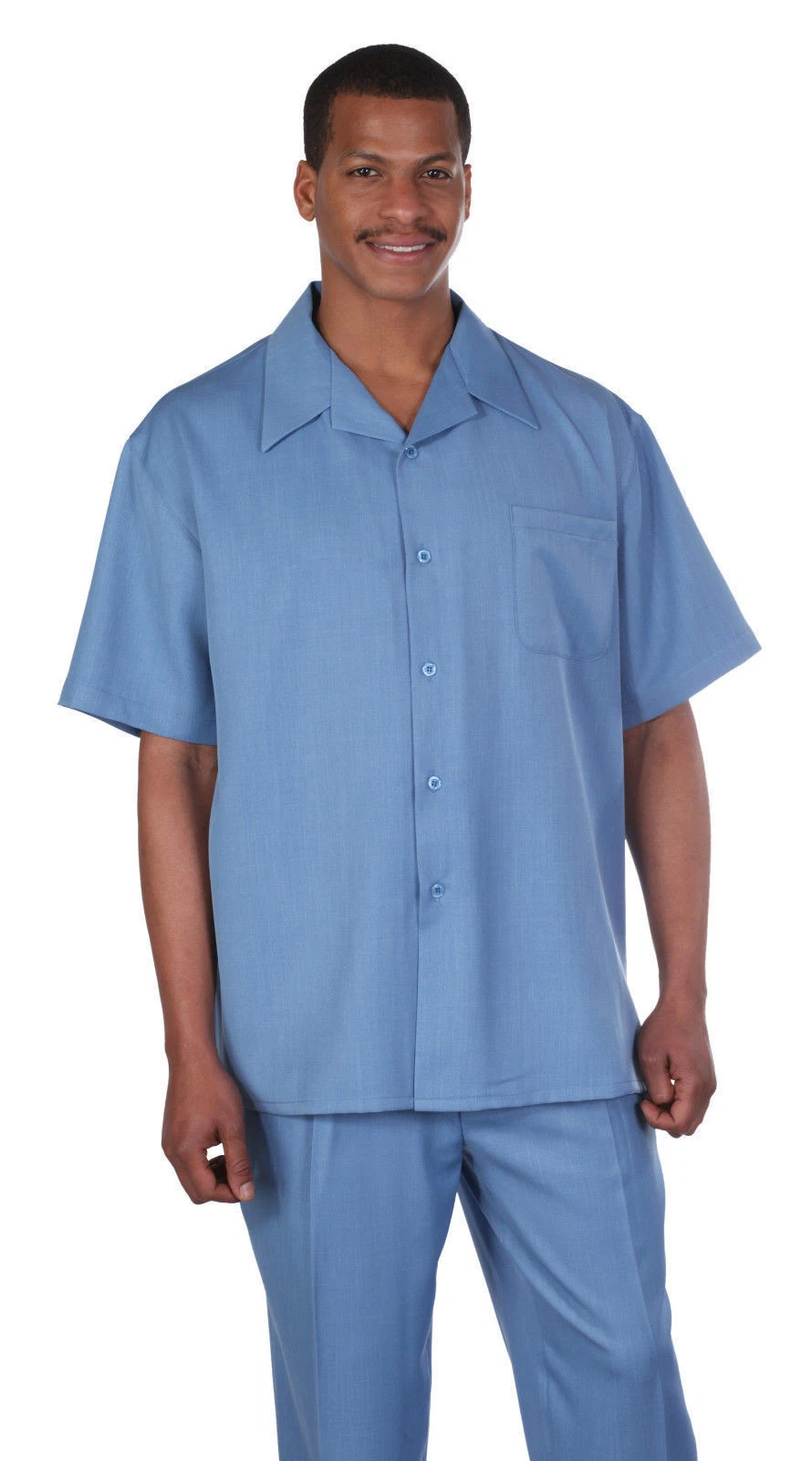 New Men's 2pc Walking Suit Short Sleeve Casual Shirt & Pants Set Solid #2954
Opens in a new window o