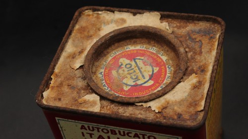 Antica Scatola Latta Autobucato Italiano Giglio Futurismo Anni '40 - Bergamo - Picture 9 of 10