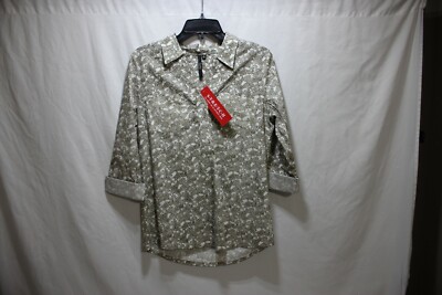Cathy Women's Button Up paisley Blouse Size Small(S) 3/4 sleeve NWT