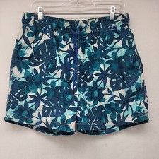 LANDS END MEN'S SHORTS MULTICOLORED SIZE MEDIUM M BOARD SWIM SURF BEACH TRUNKS