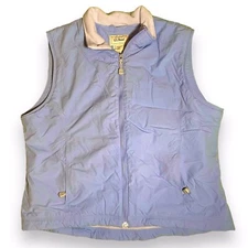 L.L. Bean Women's Size L Softshell Vest Purple Nylon Fleece Lined Zip Sleeveless