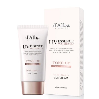 D'ALBA Waterfull Tone Up Sunscreen SPF 50+ PA++++ 50ml Vegan Sun Cream Sun Block