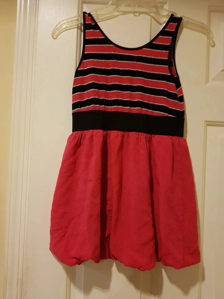 Vestido Route 66 Niñas Talla 10/12 Rosa y Negro Sin Mangas Dobladillo Burbuja Mini Foto 2 de 4