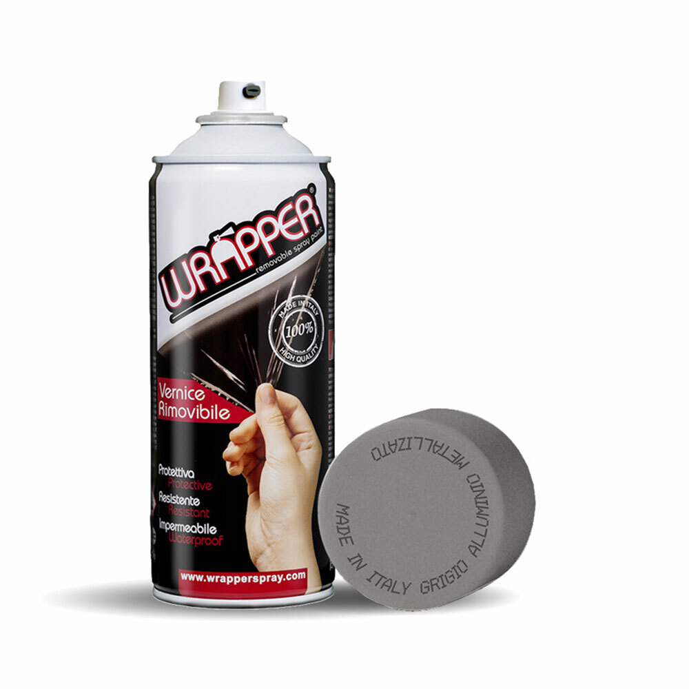 Wrapper Spray Vernice Removibile Tinta Grigio Alluminio
