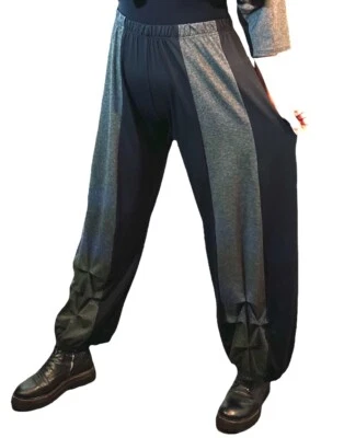 MY OBSESSION Lagenlook Ballonhose Einraffungen black & grey 44,46,48,50,52 XL XXL XXXL XXXXL