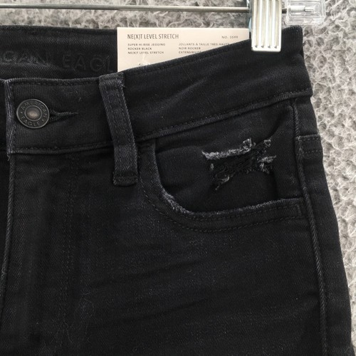 American Eagle Super High Rise Jegging Jeans Womens 2S (actual 26x27) Black NEW - Picture 5 of 24