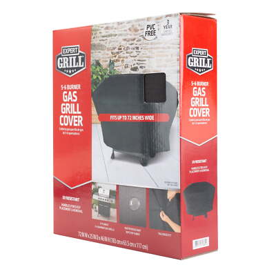 Expert Grill Heavy Duty 5-6 Burner Gas Grill Cover Waterproof 72'' Wx25'' Dx46'' H