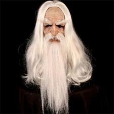 Old Man Woman Head Realistic Latex Mask Headgear Male Halloween Real Costume New