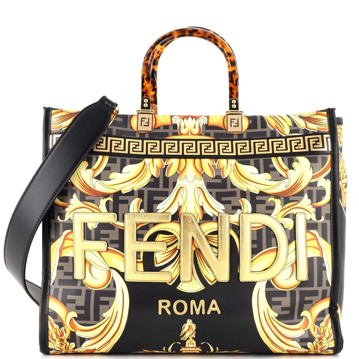 Price Reduced! Fendi Versace Fendace Sunshine Tote Bag White Medium