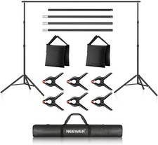 Neewer Photo Studio Backdrop Support System, 10ft/3m Wide 6.6ft/2m High Adjustab