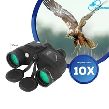 Marine Binoculars 10X50 with Compass Rangefinder Waterproof High Power Telescope