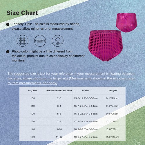 Kids Girls Underwear Cheerleading Metallic Dots Workout Dancewear Stretch Yoga - Picture 11 of 50