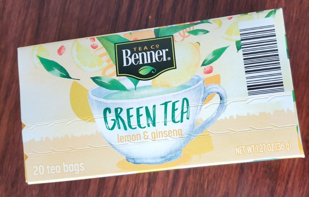 Benner Green tea lemon & ginseg 20 tea bags Net 1.27oz B.B 2/9/ 25 eBay