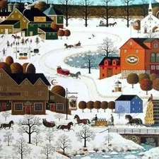 Charles Wysocki | Bradford Exchange | Winter | Fox Run Plate