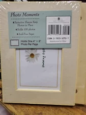 New Seasons Daisy 4x6 100 Photo Album Bonus Frame Pale Yellow 35293 Acid Free pp