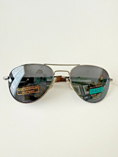 1990's Vintage Aviator Sunglasses Silver Nickel Silver Frame