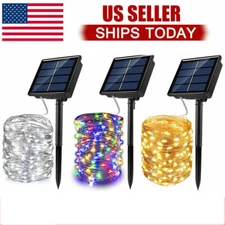 15Pcs Xmas Garden Party Decor Outdoor Solar String Lights Waterproof Copper Wire