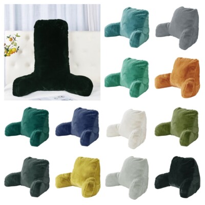 Large Plush Fox Faux Fur Reading Pillow Bed Rest Pillow with Arms & Pockets