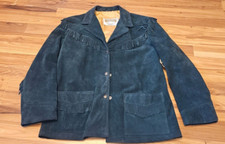 Vintage Schott Western Green Suede Fringe Leather Jacket NWT Size 14 Large USA