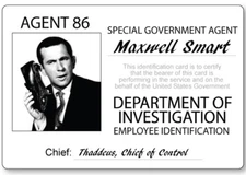 GET SMART MAXWELL SMART AGENT 86 NAME BADGE PROP HALLOWEEN COSPLAY MAGNET BACK