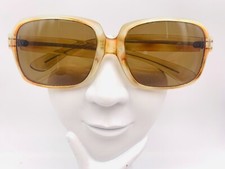 Vintage Sterling Optical 3305 Brown Translucent Square Sunglasses Frames France