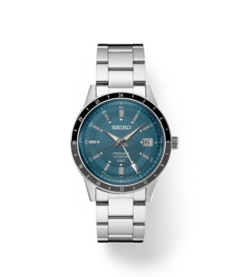 Seiko Presage Style60's Automatic GMT Warm Blue-Gray Dial Men's Watch SSK009J1