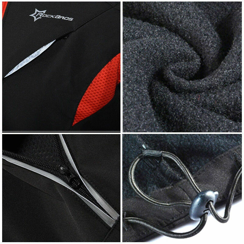 Winter Men's Jacket Cycling Thermal Fleece Windproof Coat Softshell Super Warm - Image 4 of 4