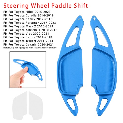 Steering Wheel Paddle Shifter Extension For Toyota Corolla Camry Aluminium Blue - Picture 2 of 13