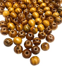 100 pcs Patterned Burly Wood Round 10mm Beads Jewellery Making Craft
