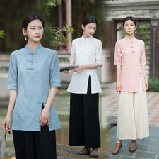 New Womens Chinese Style Tops Lady Cotton Retro Tang suit Casual Han Fu Fashion