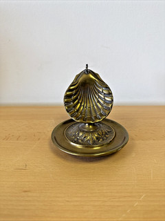 Arts & Crafts Pocket Watch Stand Brass Clam Shell c.1890 |13