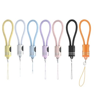 Practical Double USB C Charging Cord 60W with Keychain for Phone Tablets