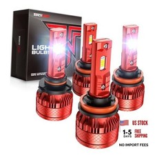 H11/H9/H8 9005/HB3 Bulbs Combo, 1000 96000LM Super Bright 6500K 9005 H11/0511
