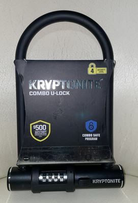 Kryptonite Combo U-Lock Bicycle Lock - Black*New 4.25  x 8 