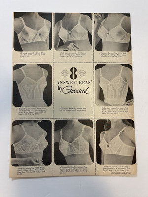 Vintage 1963 Print Ad Gossard Bras 8 Answer Bras Advertisement