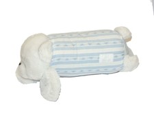 Doudou peluche ours blanc bleu Coussin Tartine et Chocolat 28 cm Cale Bébé
