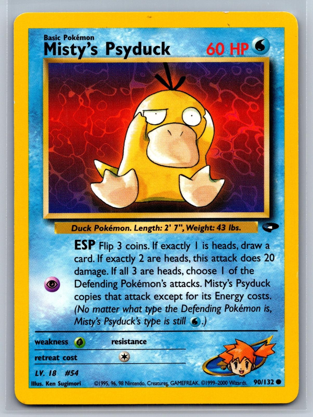 Misty's Psyduck 90/132 Common Gym Challenge Pokemon Unlimited Near Mint