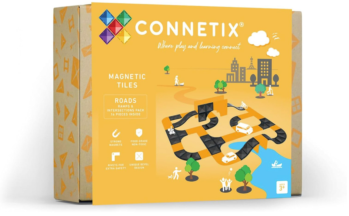 Connetix Ramps & Intersections Pack – 16‑Piece Magnetic Building Expansion Set