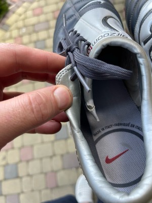 Vintage Nike Total 90 Air Zoom Gray White Football Soccer Cleats