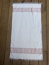 VTG MCM Towel Cannon Monticello Floral Fringe Peach-Blush Bath Towel Made In USA