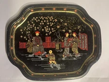 Vintage Elite Trays Made in England – Asian Inspired Chinoiserie Metal Tray