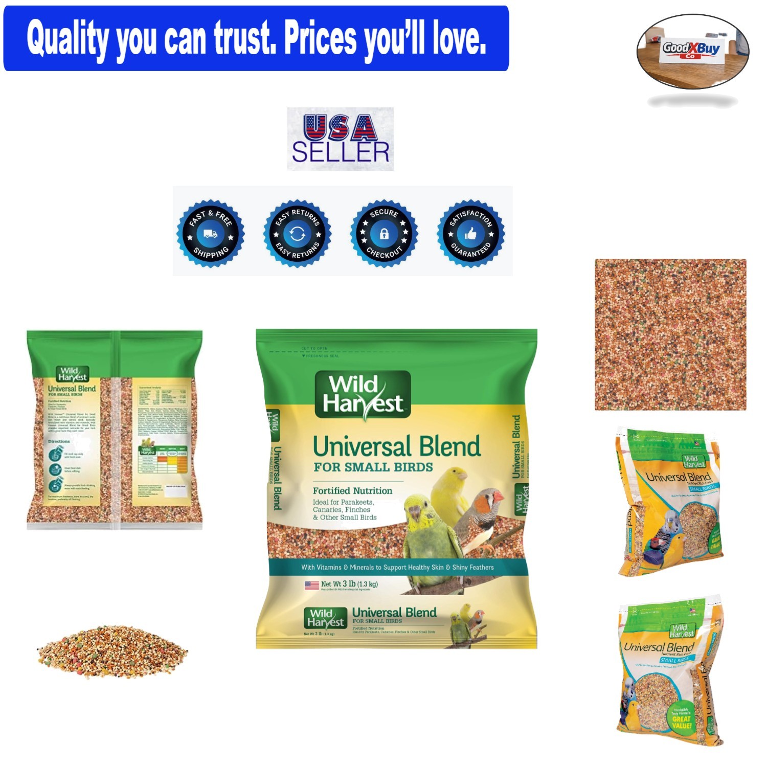 3 Lb Nutritious Blend Canaries Parakeets Finches
