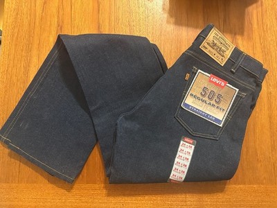 NOS Vintage LEVI'S 505 Orange Tab Jeans MADE in USA 1997 Rigid Crispy 34 x 36