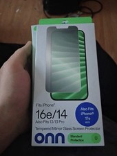Onn For iPhone 14/16e/13/13 Pro Tempered Mirror Glass Screen Protector