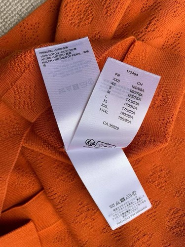 ¡NUEVO SIN ETIQUETAS! AUTÉNTICA Camisa de Algodón Pointelle Monograma LOUIS VUITTON Naranja, Talla S - Imagen 13 de 24